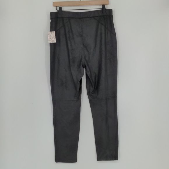 Free People Women's Midnight Vegan Suede Skinny Pants Size Large Pull On Legging - Picture 9 of 15